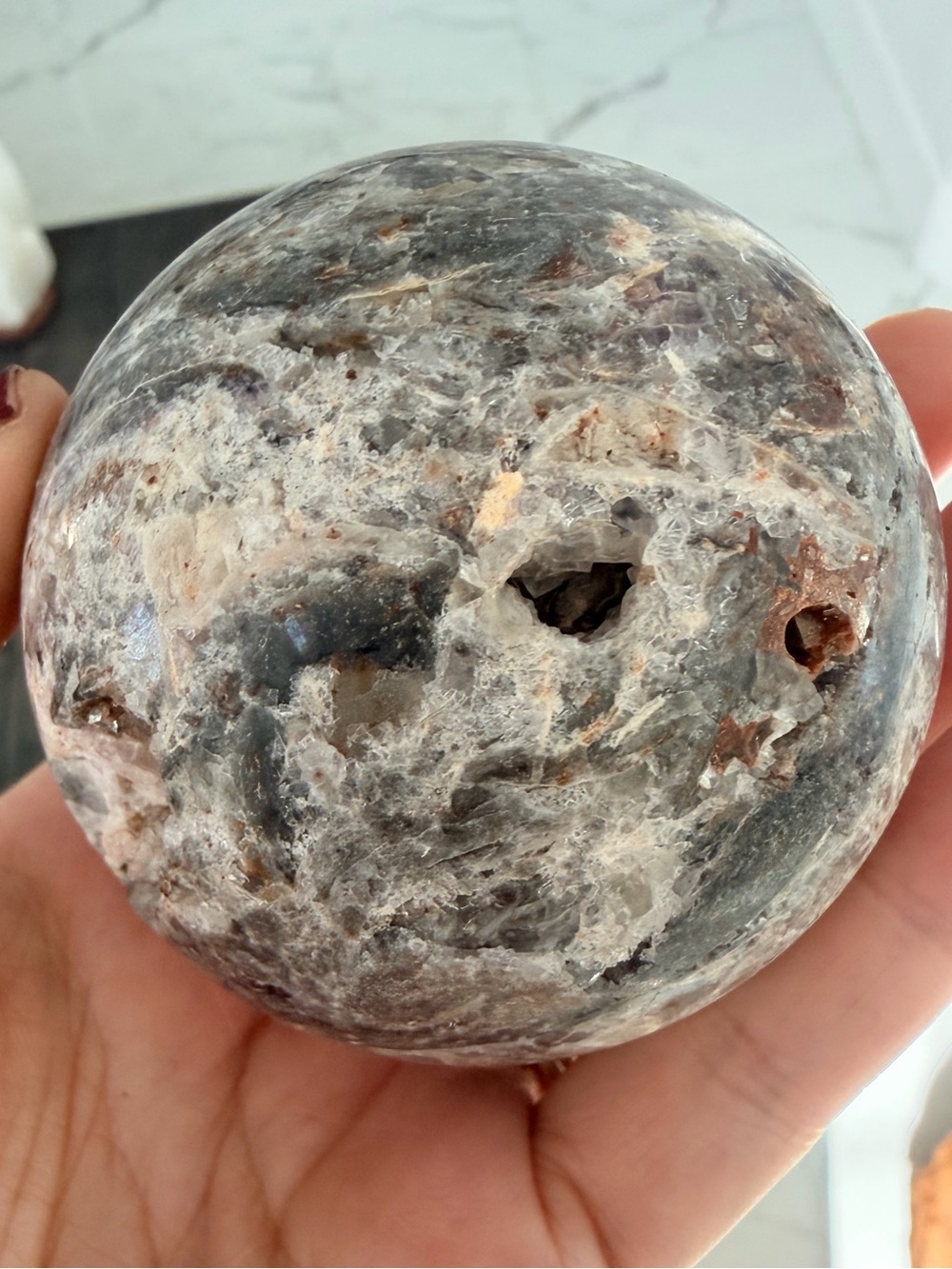 Natural Druzy Sphalerite Sphere - Grounding & Confidence Stone